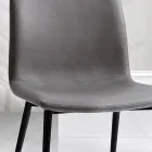 Stuhl aus Faserstoff in Lederoptik und Metallbeinen Made in Italy - Amane Viadurini