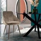 Stuhl aus Samt und RAL-lackiertem Stahl, hergestellt in Italien, 4 Stück – Mariapina Viadurini