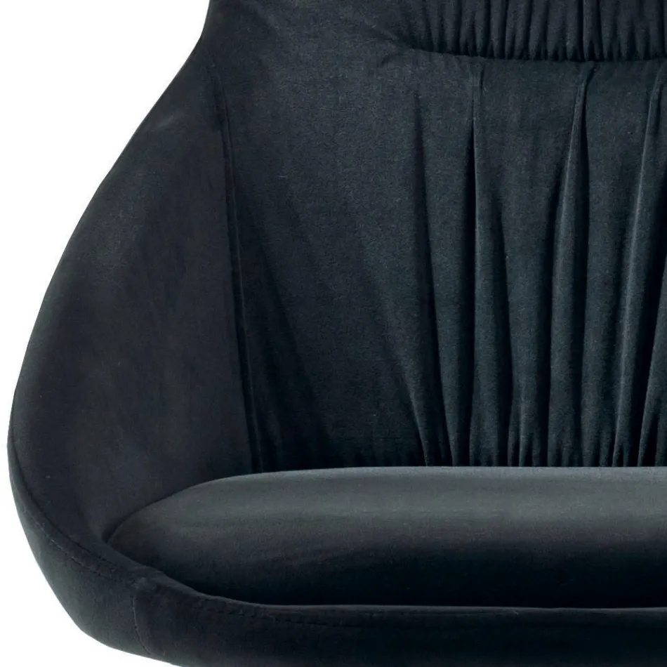 Stuhl aus Samt und RAL-lackiertem Stahl, hergestellt in Italien, 4 Stück – Mariapina Viadurini