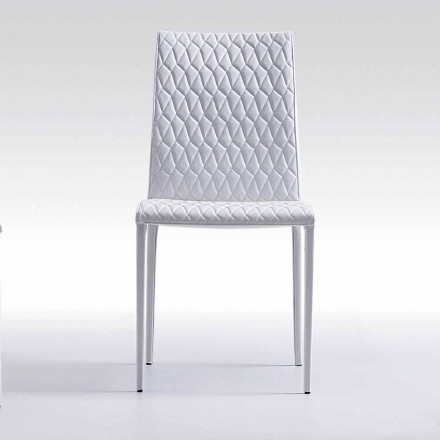 Stuhl komplett mit modernem Öko-Leder bezogen in Italien Afra bezogen Viadurini