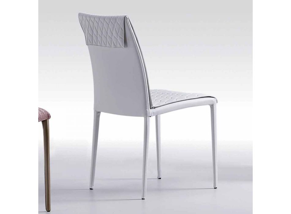 Stuhl komplett mit modernem Öko-Leder bezogen in Italien Afra bezogen Viadurini