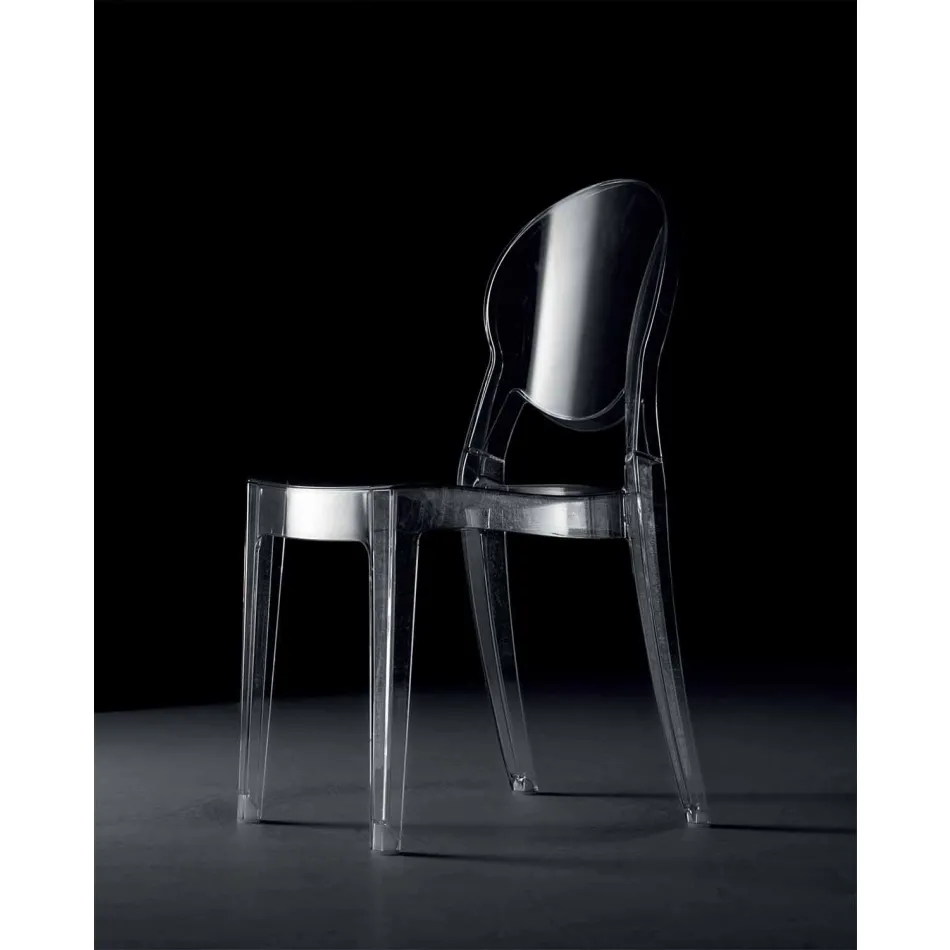 Stapelbarer Stuhl für den Innen- oder Außenbereich aus transparentem Polycarbonat – Pianeta Viadurini