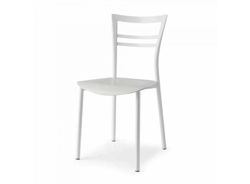 Living Design Stuhl aus Metall und mehrschichtigem Holz Made in Italy - Go Viadurini
