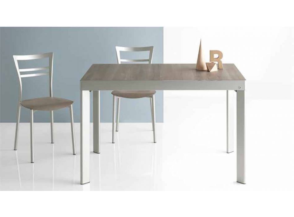 Living Design Stuhl aus Metall und mehrschichtigem Holz Made in Italy - Go Viadurini