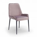 Design Stuhl aus Metall und Samt made in Italy, Zerba
