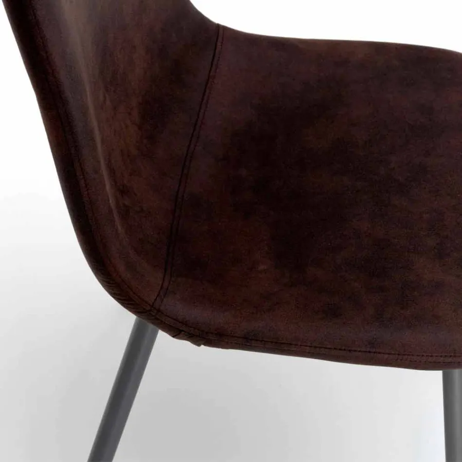 Wohnstuhl mit modernem Design aus Kunstleder, Elice 4 Stück Viadurini