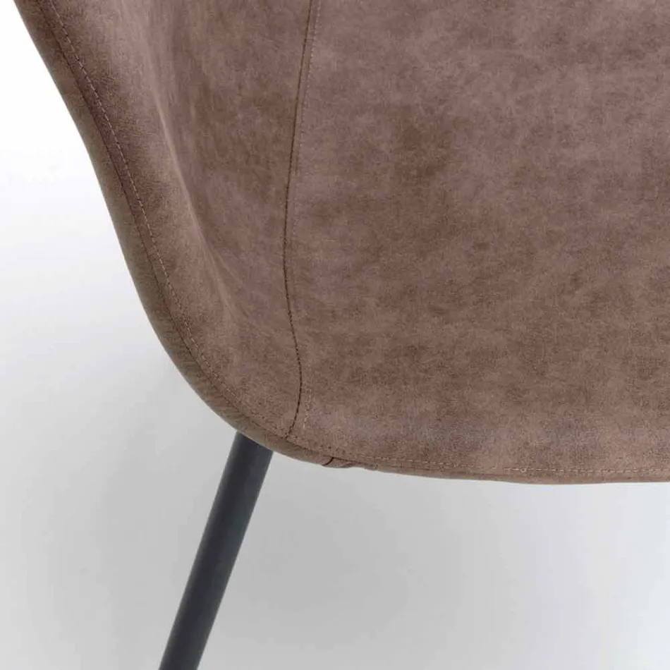 Wohnstuhl mit modernem Design aus Kunstleder, Elice 4 Stück Viadurini