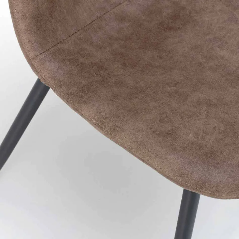 Wohnstuhl mit modernem Design aus Kunstleder, Elice 4 Stück Viadurini