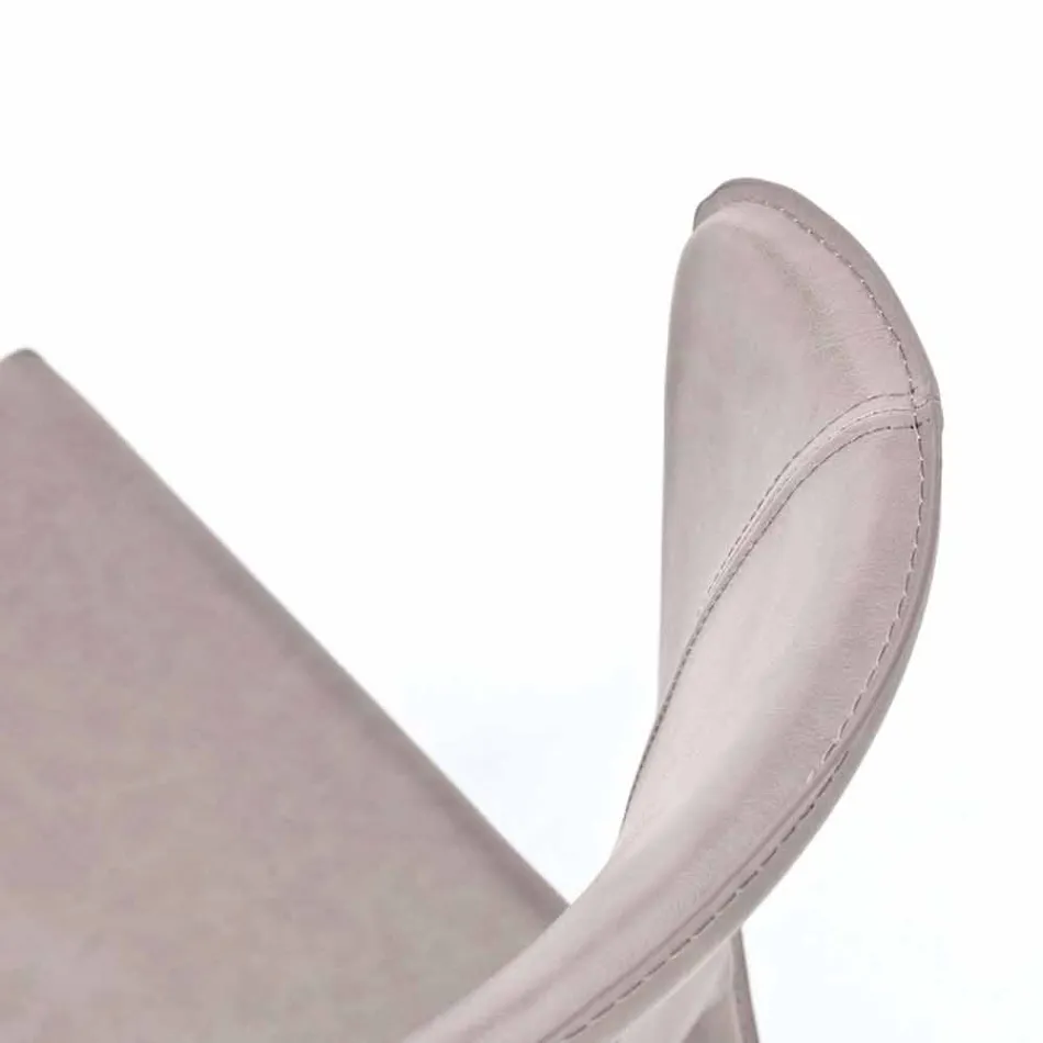 Moderner Wohnstuhl, komplett mit Kunstleder bezogen, Accadia, 4 Stück Viadurini