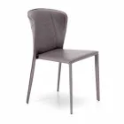 Moderner Wohnstuhl, komplett mit Kunstleder bezogen, Accadia, 4 Stück Viadurini