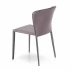 Moderner Wohnstuhl, komplett mit Kunstleder bezogen, Accadia, 4 Stück Viadurini