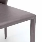 Moderner Wohnstuhl, komplett mit Kunstleder bezogen, Accadia, 4 Stück Viadurini