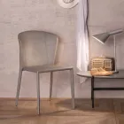 Moderner Wohnstuhl, komplett mit Kunstleder bezogen, Accadia, 4 Stück Viadurini