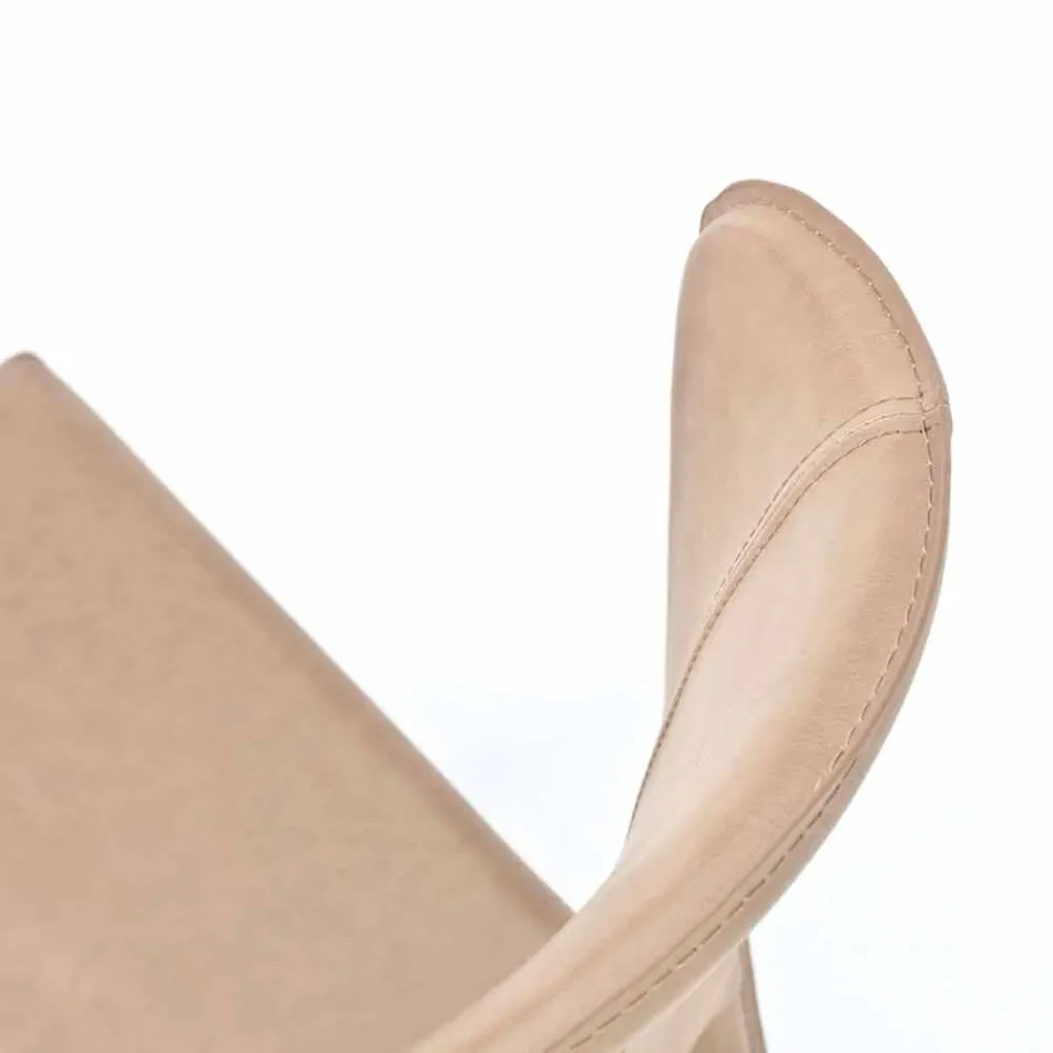 Moderner Wohnstuhl, komplett mit Kunstleder bezogen, Accadia, 4 Stück Viadurini