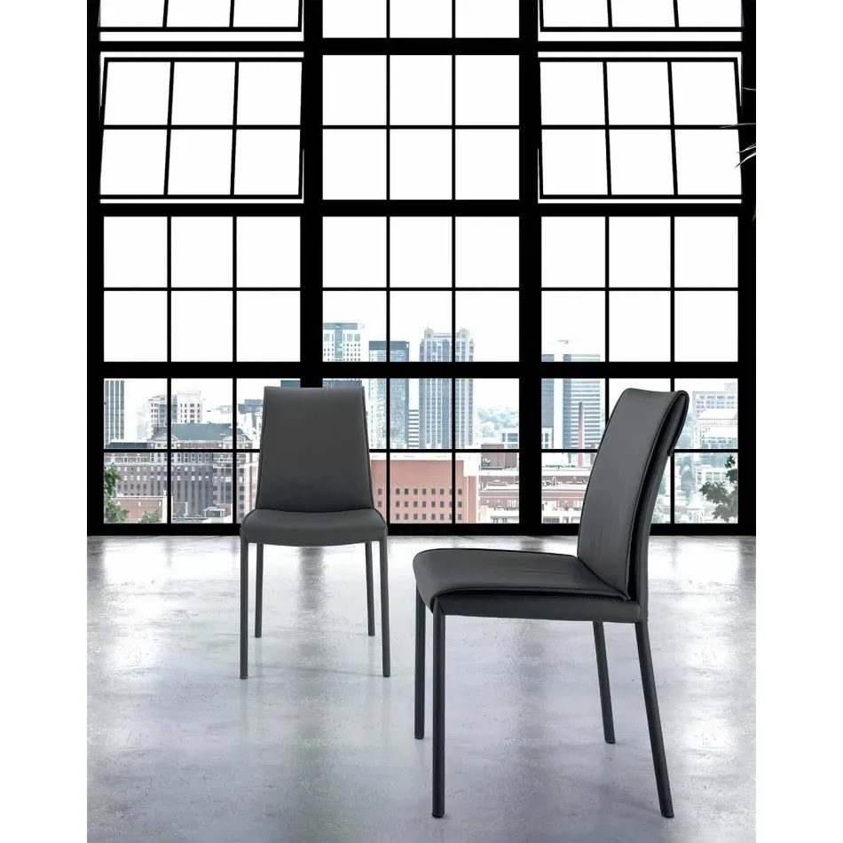 Moderner gepolsterter und gepolsterter Wohnstuhl, hergestellt in Italien – Monnalisa Viadurini