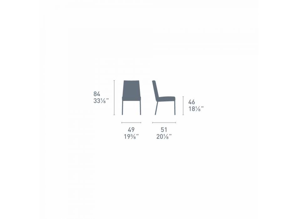 Connubia by Calligaris Academy moderner Stuhl aus Metall und Leder Viadurini