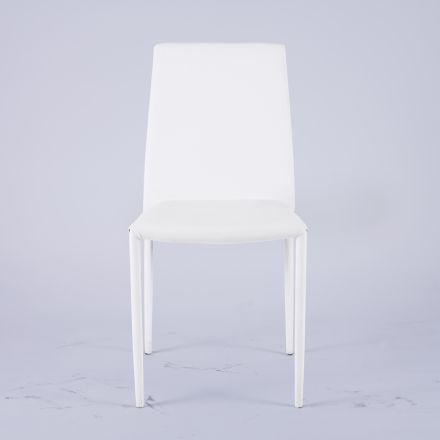 Moderner Wohnzimmerstuhl aus Öko-Leder und Metall, hergestellt in Italien – Reka Viadurini