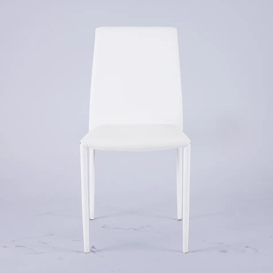 Moderner Wohnzimmerstuhl aus Öko-Leder und Metall, hergestellt in Italien – Reka Viadurini