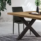 Moderner Wohnbereichsstuhl aus Öko-Leder und Metall, hergestellt in Italien – Michaela Viadurini