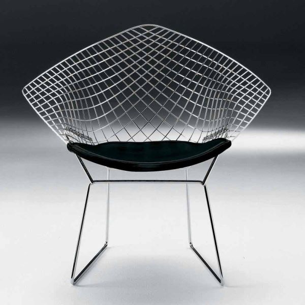 Moderner stahlstuhl mit luxus-ledersitz made in italy - beniamino