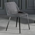 Moderner Stuhl aus Stoff und dreieckigen Beinen, hergestellt in Italien, Oriella