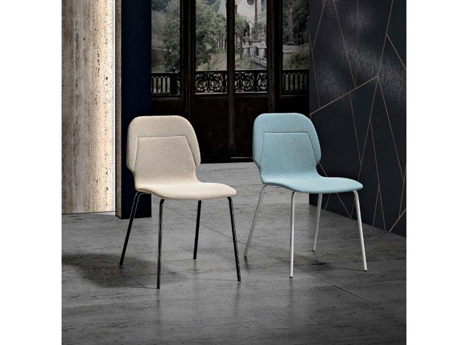 Moderner Monocoque-Stuhl aus farbenfrohem Designstoff – Patrick Viadurini