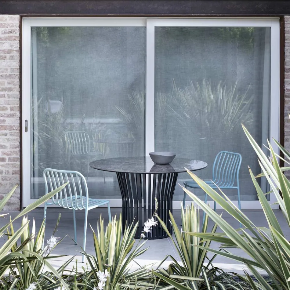 Stapelbarer Metallstuhl für den Außenbereich Made in Italy 2 Stück - Simply Viadurini