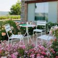 Stapelbarer Outdoor Stuhl pulverbeschichtet Made in Italy, 4 Stück - Amina