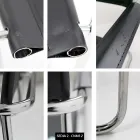 Konferenzraum- oder Besprechungsraumstuhl aus schwarzem Leder und Metall – Cirillo1/2 Viadurini