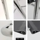 Konferenzraum- oder Besprechungsraumstuhl aus schwarzem Leder und Metall – Cirillo3/4 Viadurini