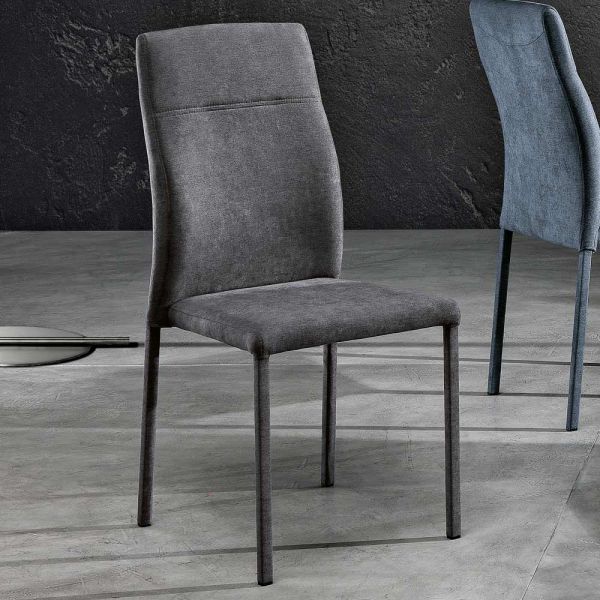 Design-esszimmerstuhl aus stoff, hergestellt in italien, luigina