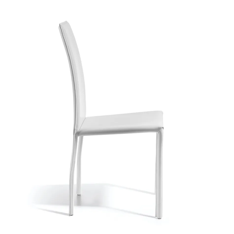 Designer-Esszimmerstuhl mit Lederbezug, hergestellt in Italien – Sissy Viadurini