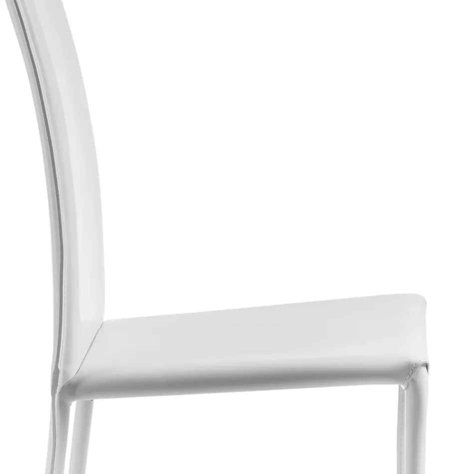 Designer-Esszimmerstuhl mit Lederbezug, hergestellt in Italien – Sissy Viadurini