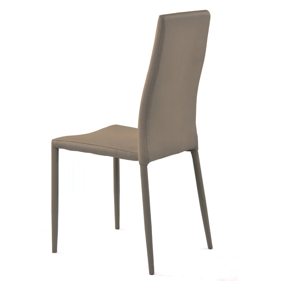 4-teiliger stapelbarer Esszimmerstuhl aus Kunstleder - Sibirien Viadurini