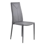 4-teiliger stapelbarer Esszimmerstuhl aus Kunstleder - Sibirien Viadurini