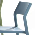 Stapelbarer Esszimmerstuhl aus farbigem Polypropylen, 4 Stück - Abelia Viadurini