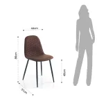 Esszimmerstuhl aus Mikrofaser und mattschwarzem Metall 4-teilig - Jake Viadurini