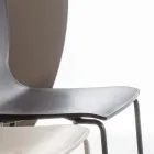 Esszimmerstuhl aus Polypropylen mit Metallfuß, 4 Stück - Alina Viadurini