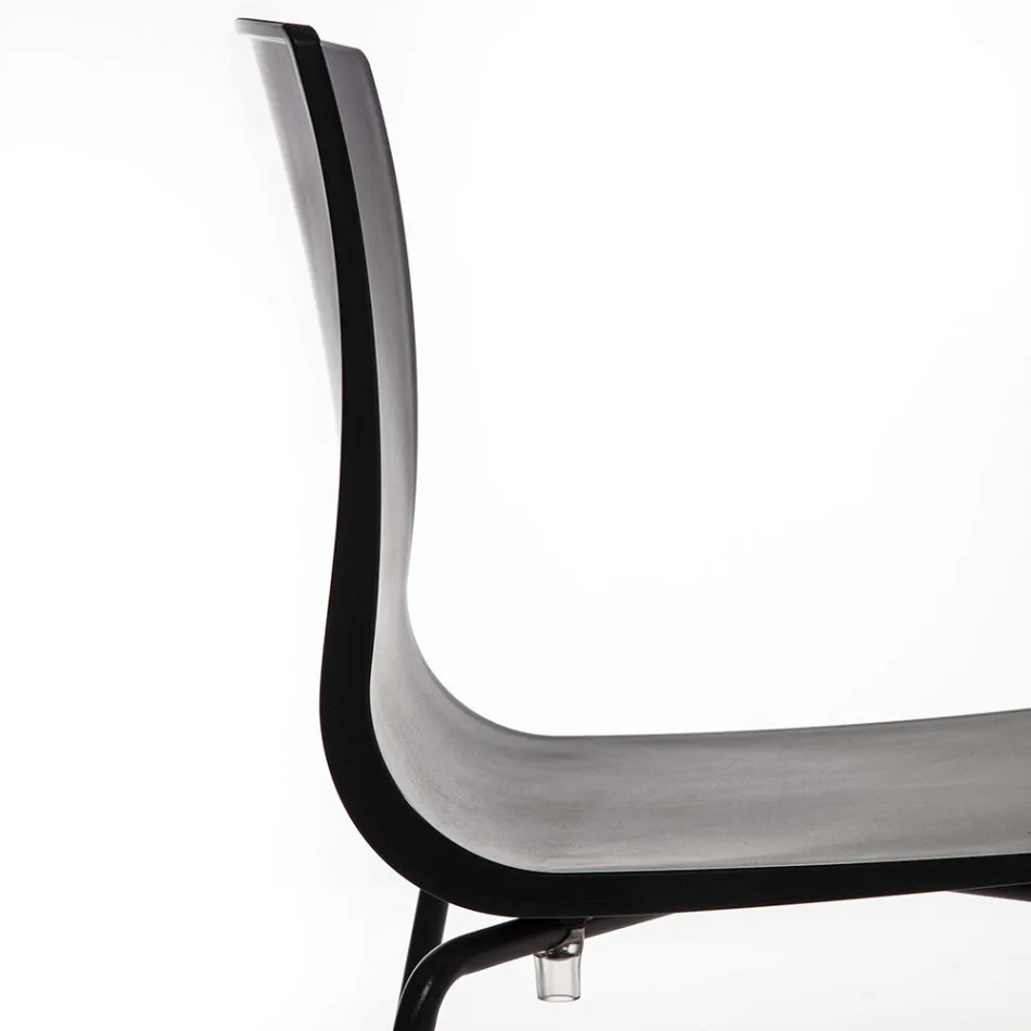 Esszimmerstuhl aus Polypropylen mit Metallfuß, 4 Stück - Alina Viadurini