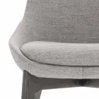 Stoff Esszimmerstuhl mit Holzsockel Made in Italy - Kokosnuss Viadurini