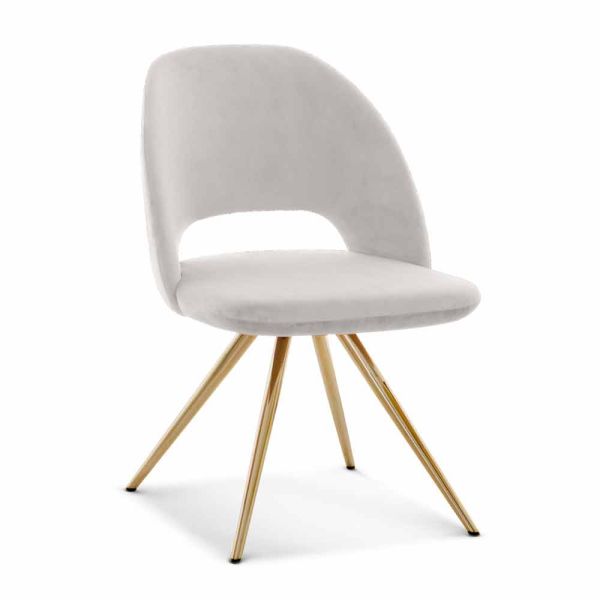 Esszimmerstuhl aus stoff mit goldenen beinen made in italy - marchesi
