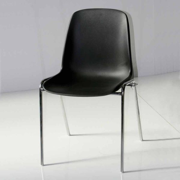 Stuhl für besprechungszimmer oder modernen konferenzraum aus metall und schwarzem abs - zetica