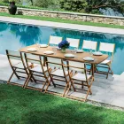 Outdoor-Klappstuhl aus Akazienholz und Textilene - Perfect Viadurini