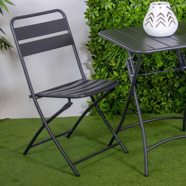 Klappbarer gartenstuhl ganz aus metall - schleife