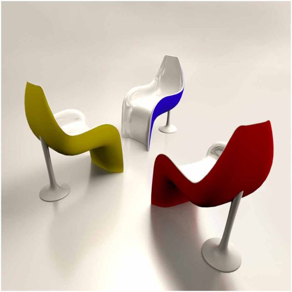 Sessel aus solid surface helled made in italy