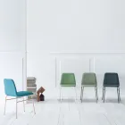 Feiner Stoffstuhl mit Metallgestell, hergestellt in Italien, 2 Stück – Molde Viadurini