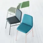 Feiner Stoffstuhl mit Metallgestell, hergestellt in Italien, 2 Stück – Molde Viadurini