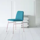 Feiner Stoffstuhl mit Metallgestell, hergestellt in Italien, 2 Stück – Molde Viadurini