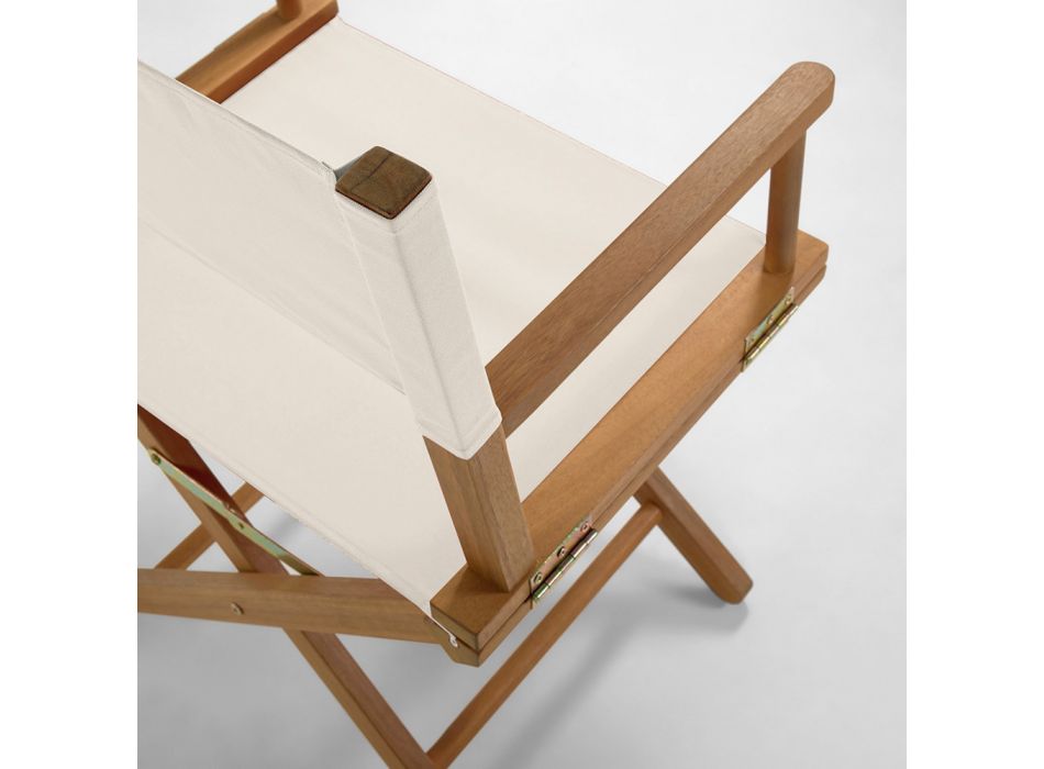 Klappbarer Outdoor-Regisseursstuhl aus Holz mit Armlehnen 2 Stück - Rodolphe Viadurini