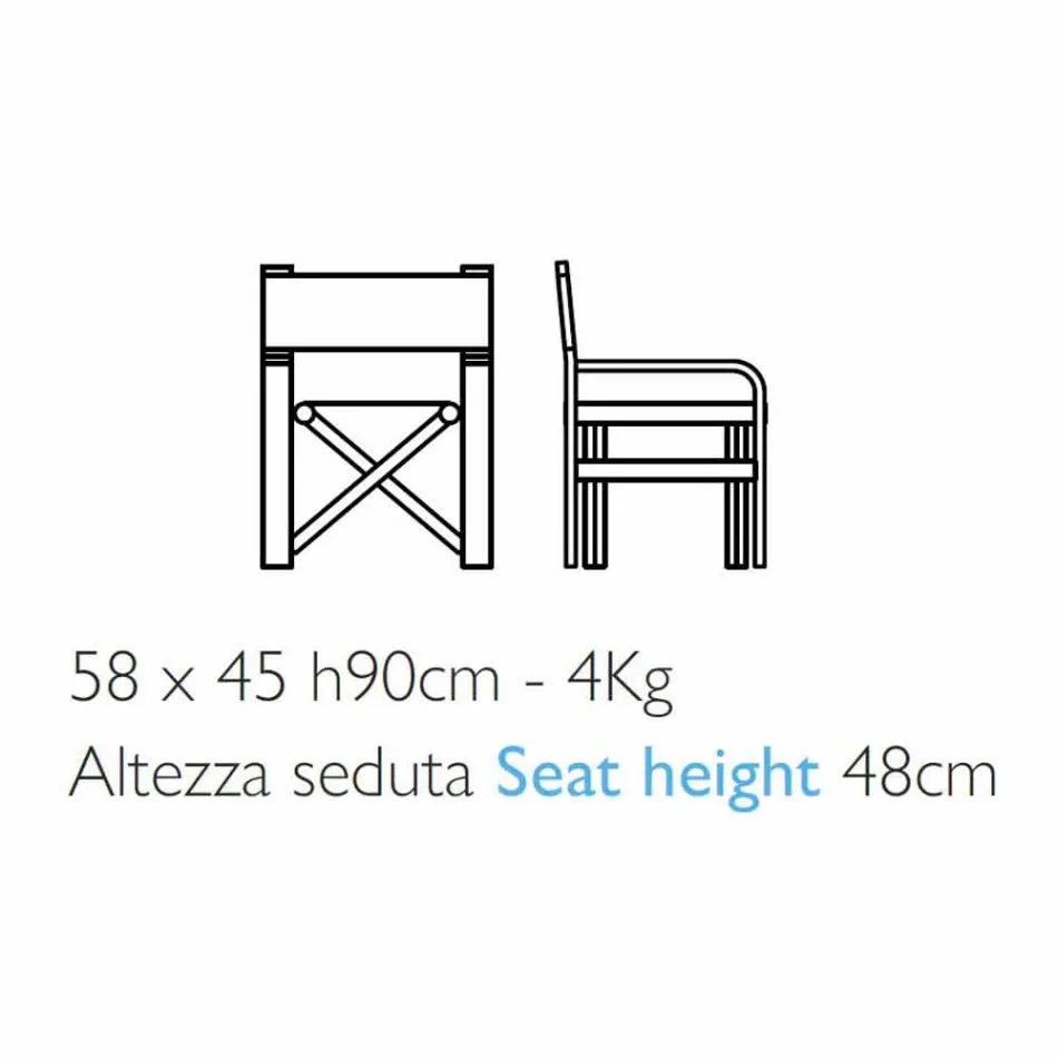 Klappbarer Regiestuhl aus Leinwand Made in Italy, 2 Stück - Susy Viadurini